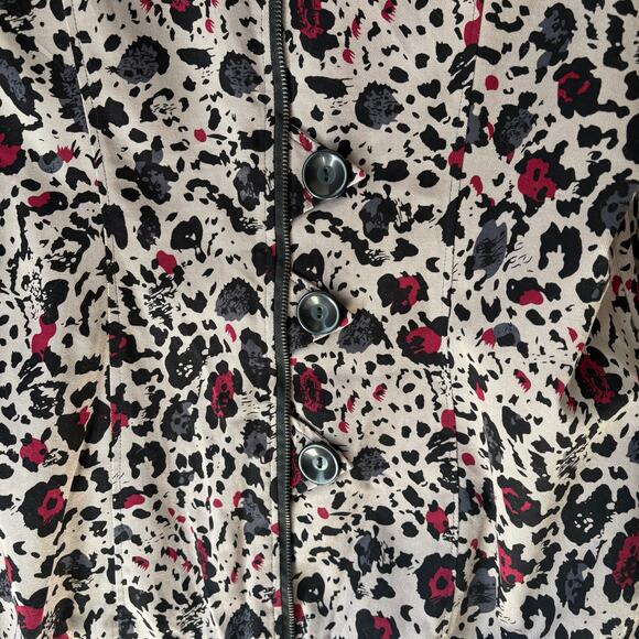 Unique WOMEN'S XL Animal Print Lavender Purple Zip Jacket Hooded Asian Cotton - Picture 12 of 16